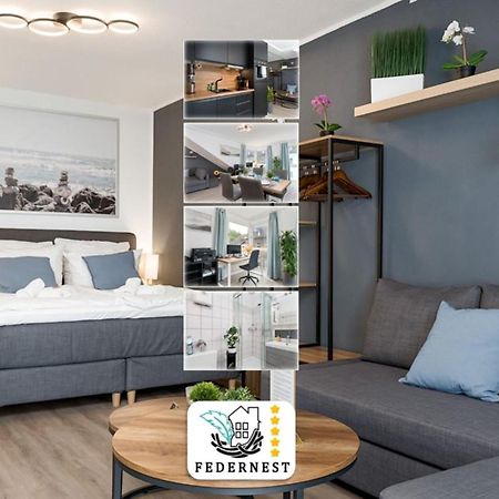Federnest - Luxus-Studio - Kingsize Boxspringbett - Home-Office Mit Monitor Und Drucker - 11 Min Hbf Duisburg Dış mekan fotoğraf