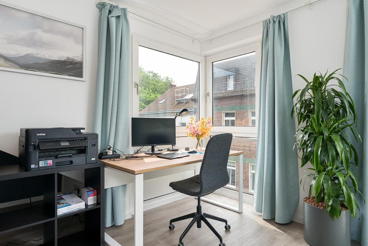 Federnest - Luxus-Studio - Kingsize Boxspringbett - Home-Office Mit Monitor Und Drucker - 11 Min Hbf Duisburg Dış mekan fotoğraf