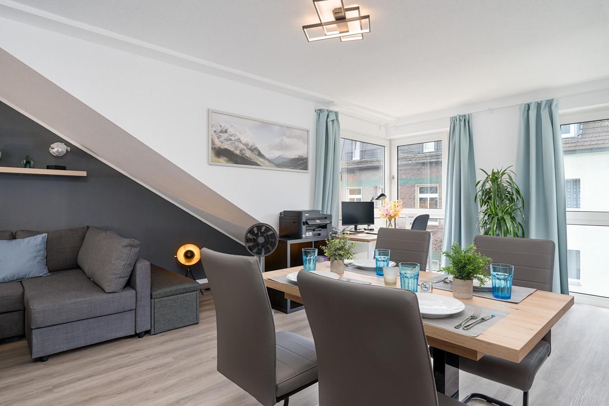 Federnest - Luxus-Studio - Kingsize Boxspringbett - Home-Office Mit Monitor Und Drucker - 11 Min Hbf Duisburg Dış mekan fotoğraf